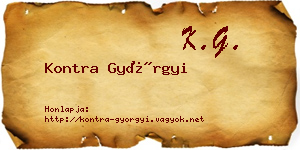 Kontra Györgyi névjegykártya